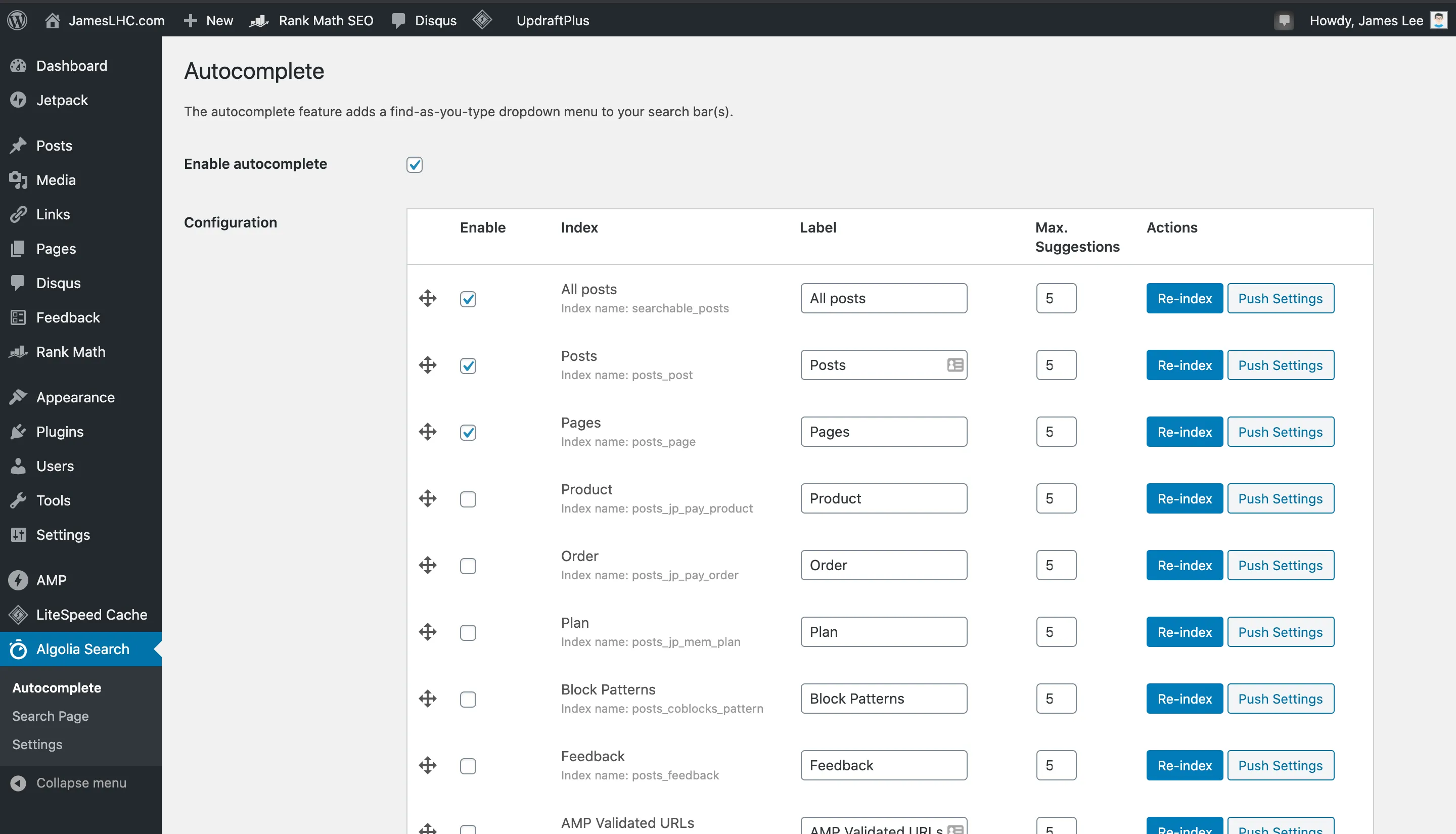 Algolia Autocomplete