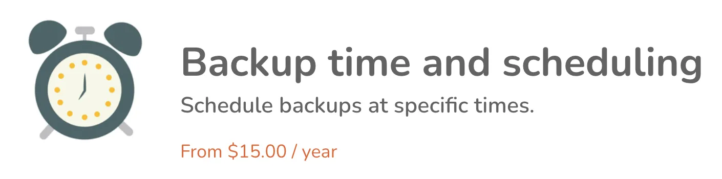 UpdraftPlus paid extension for scheduling backup time